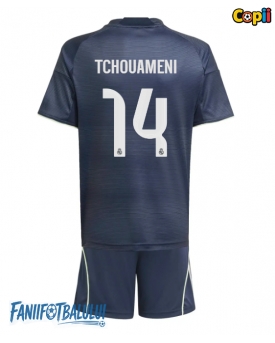 Real Madrid Aurelien Tchouameni #14 Echipament de Fotbal Replică 2025-26 Copii Deplasare (+ Șorturi)